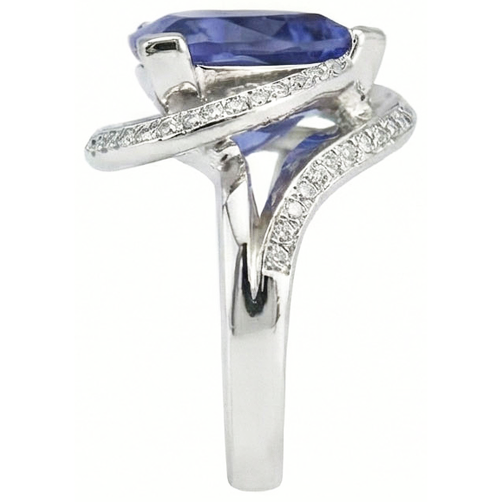 naturel trillion diamant 7.01carats bague vue de dessus