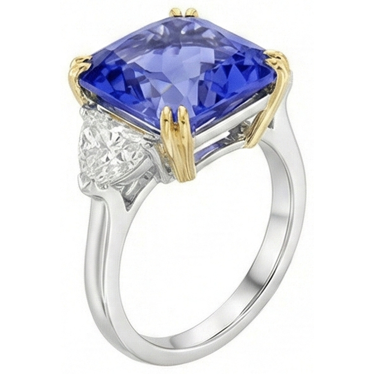 Bague Saphir Véritable Or 10 Carats