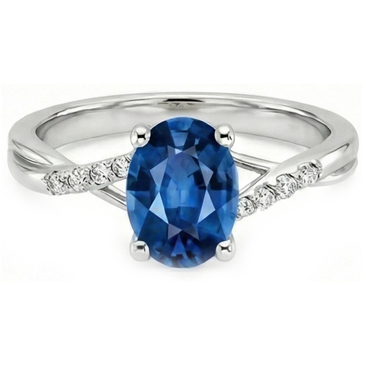naturel oval diamant 2.00carats bague détail rapproché