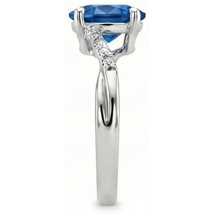 naturel oval diamant 2.00carats bague vue de profil