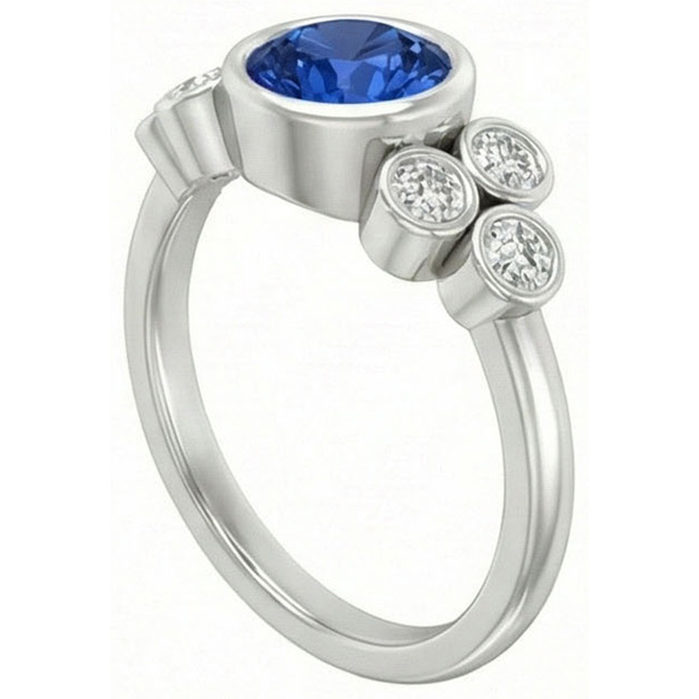 naturel round diamant 2.70carats bague vue de profil