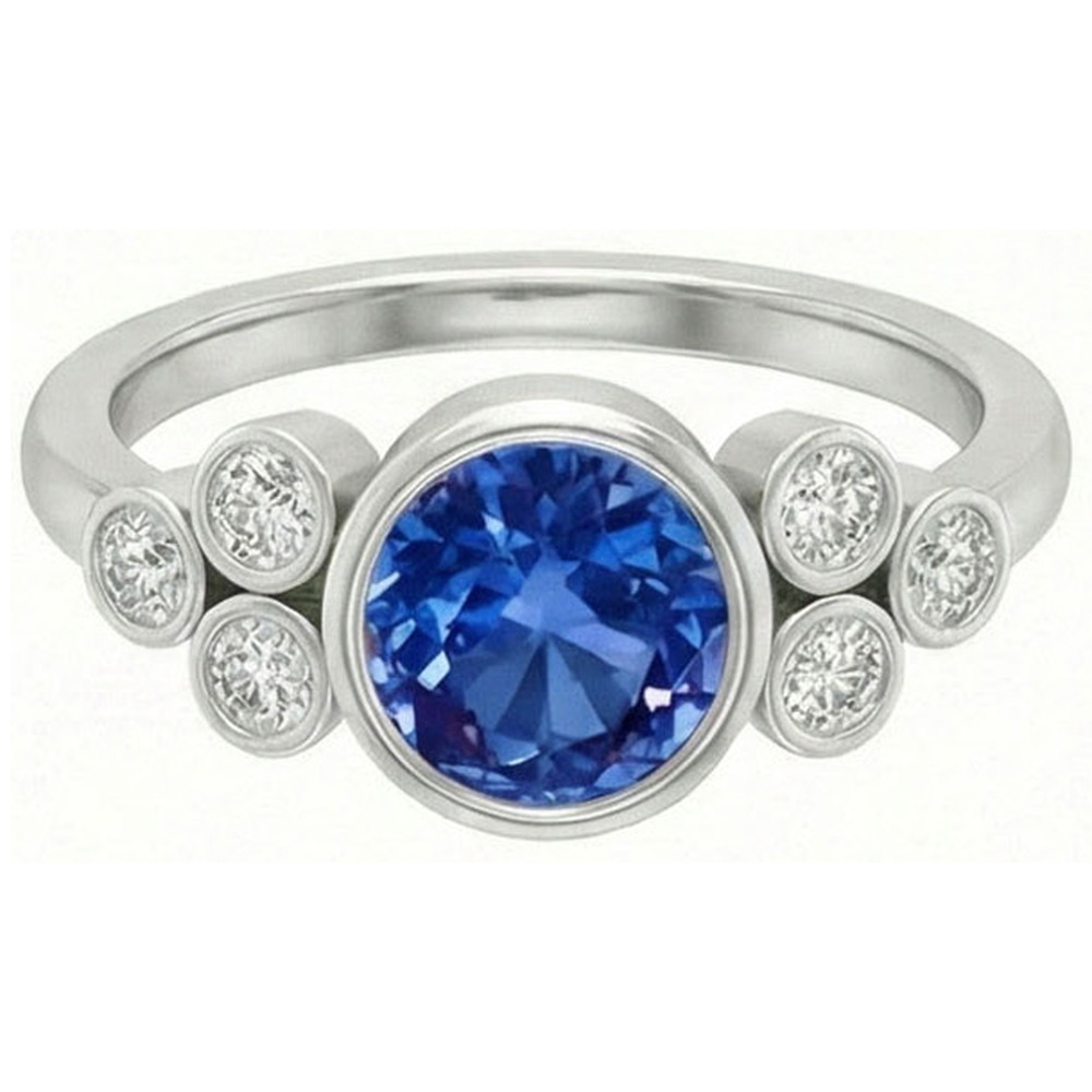 naturel round diamant 2.70carats bague vue de face