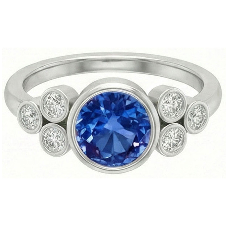 naturel round diamant 2.70carats bague vue de face