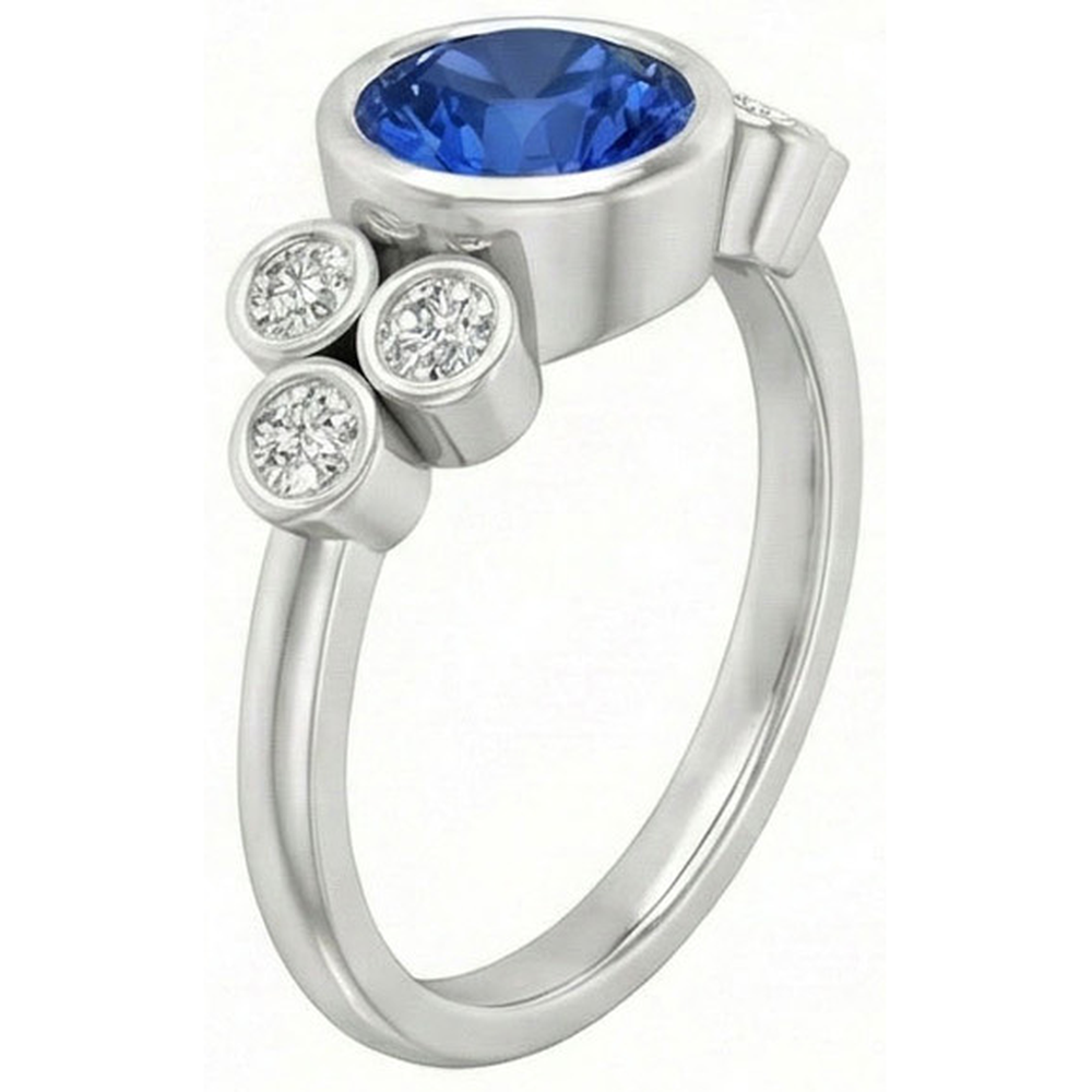 naturel round diamant 2.70carats bague vue de dessus