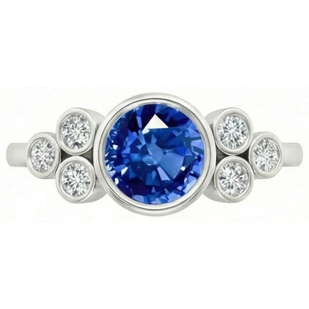naturel round diamant 2.70carats bague angle de côté