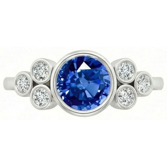 naturel round diamant 2.70carats bague angle de côté