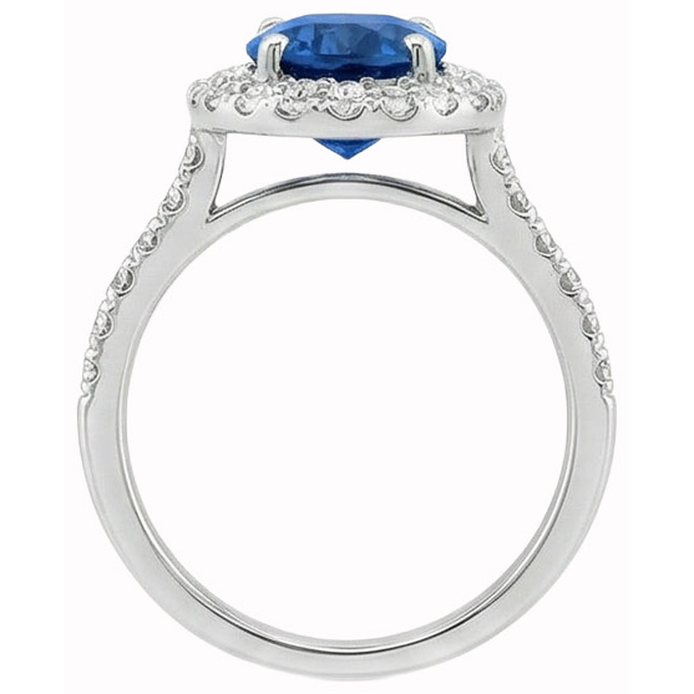 naturel oval diamant 3.70carats bague sur blanc