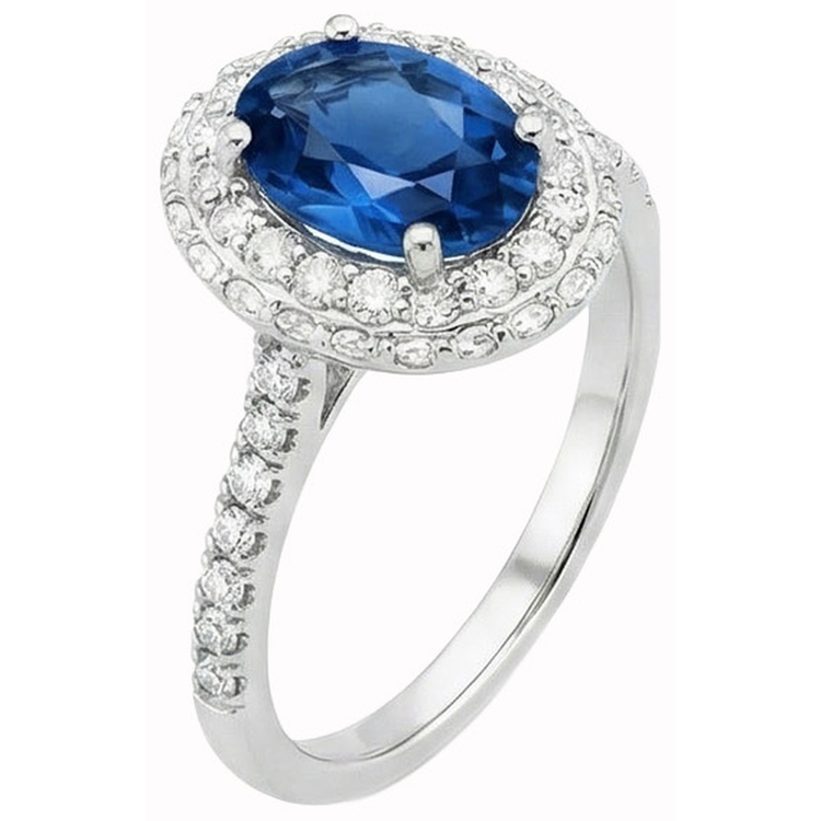 naturel oval diamant 3.70carats bague vue de dessus