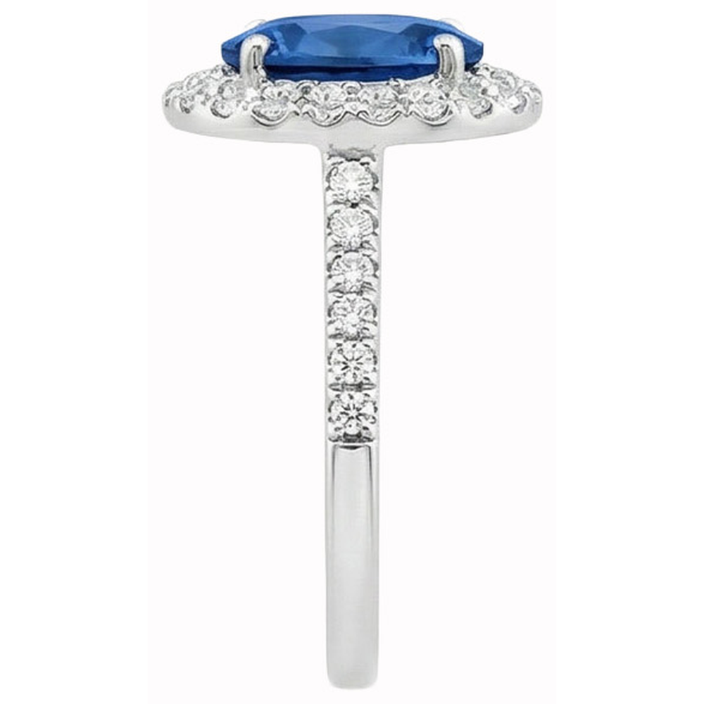 naturel oval diamant 3.70carats bague vue de profil