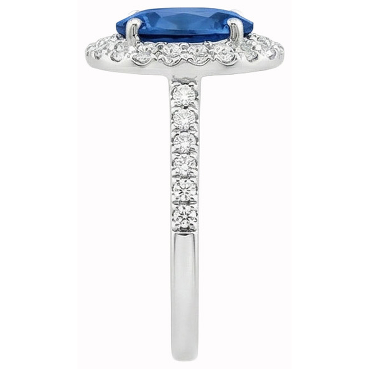 naturel oval diamant 3.70carats bague vue de profil
