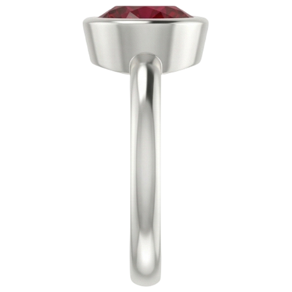 naturel round rubis 0.75carats bague vue de dessus