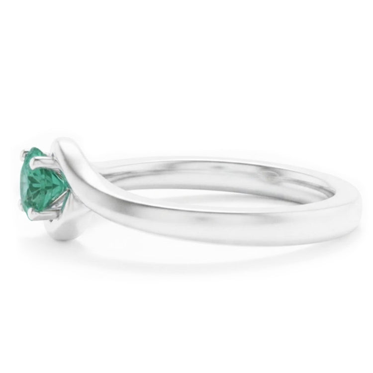 Bague Solitaire 1.50 Carats Columbian Vert Emeraude Style Torsadé