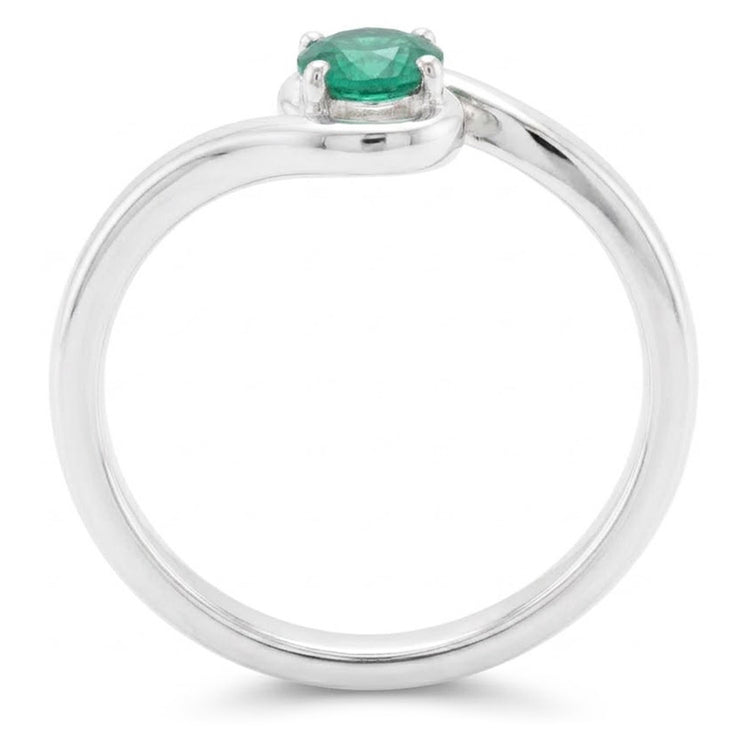 Bague Solitaire 1.50 Carats Columbian Vert Emeraude Style Torsadé
