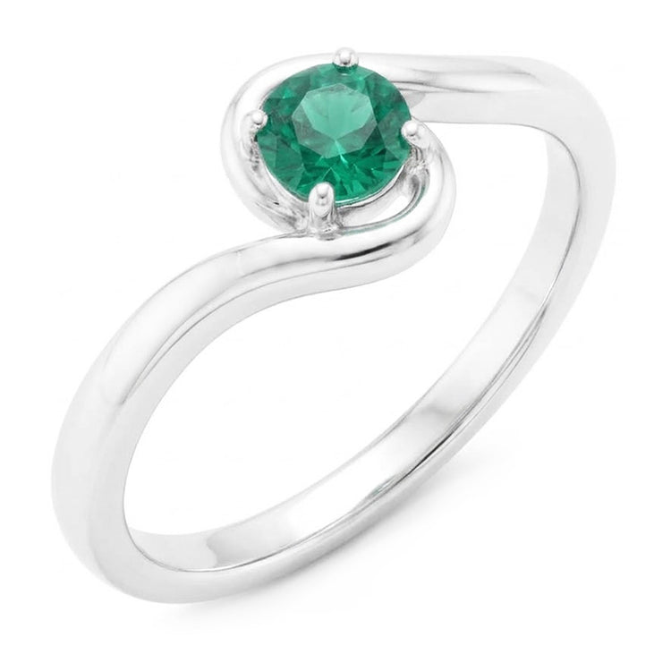 Bague Solitaire 1.50 Carats Columbian Vert Emeraude Style Torsadé
