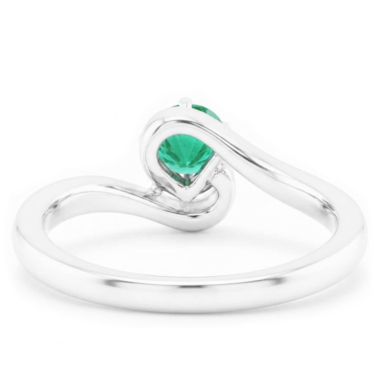 Bague Solitaire 1.50 Carats Columbian Vert Emeraude Style Torsadé
