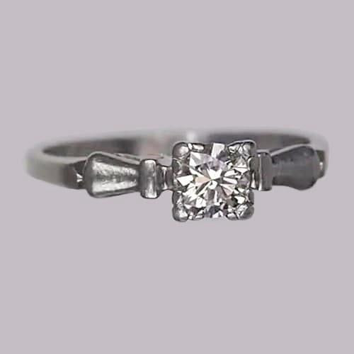 Bague Solitaire 1 Carat Ronde Ancienne Mine Cut Véritable Diamant Or 14K Bijoux