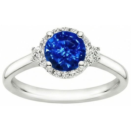 naturel round diamant 2.90carats bague vue de face