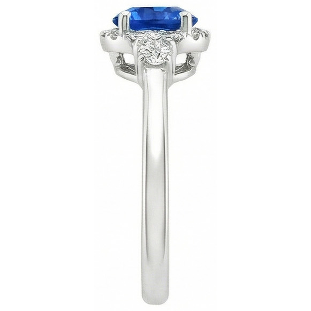 naturel round diamant 2.90carats bague vue de profil