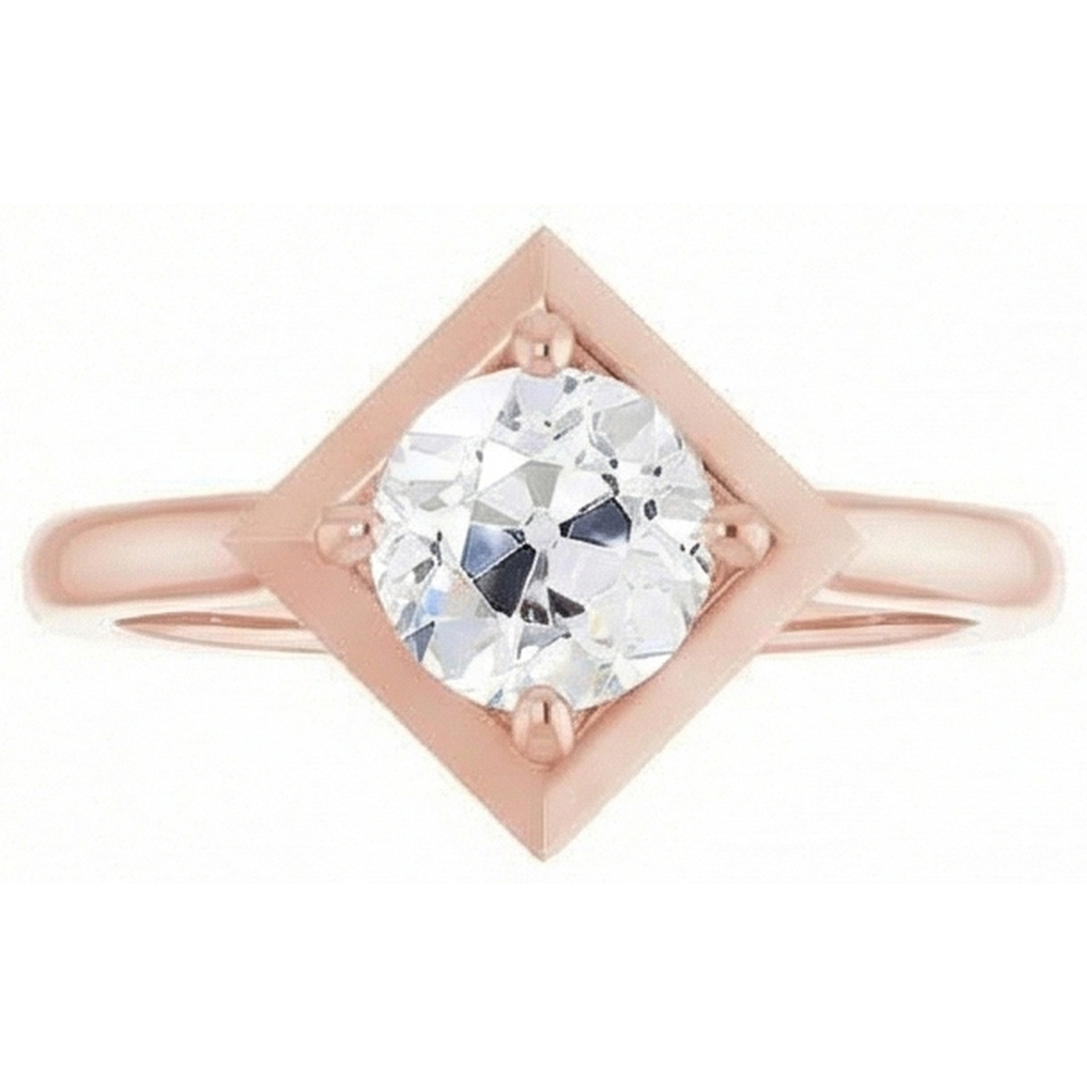 naturel round diamant 2carats bague vue de dessus