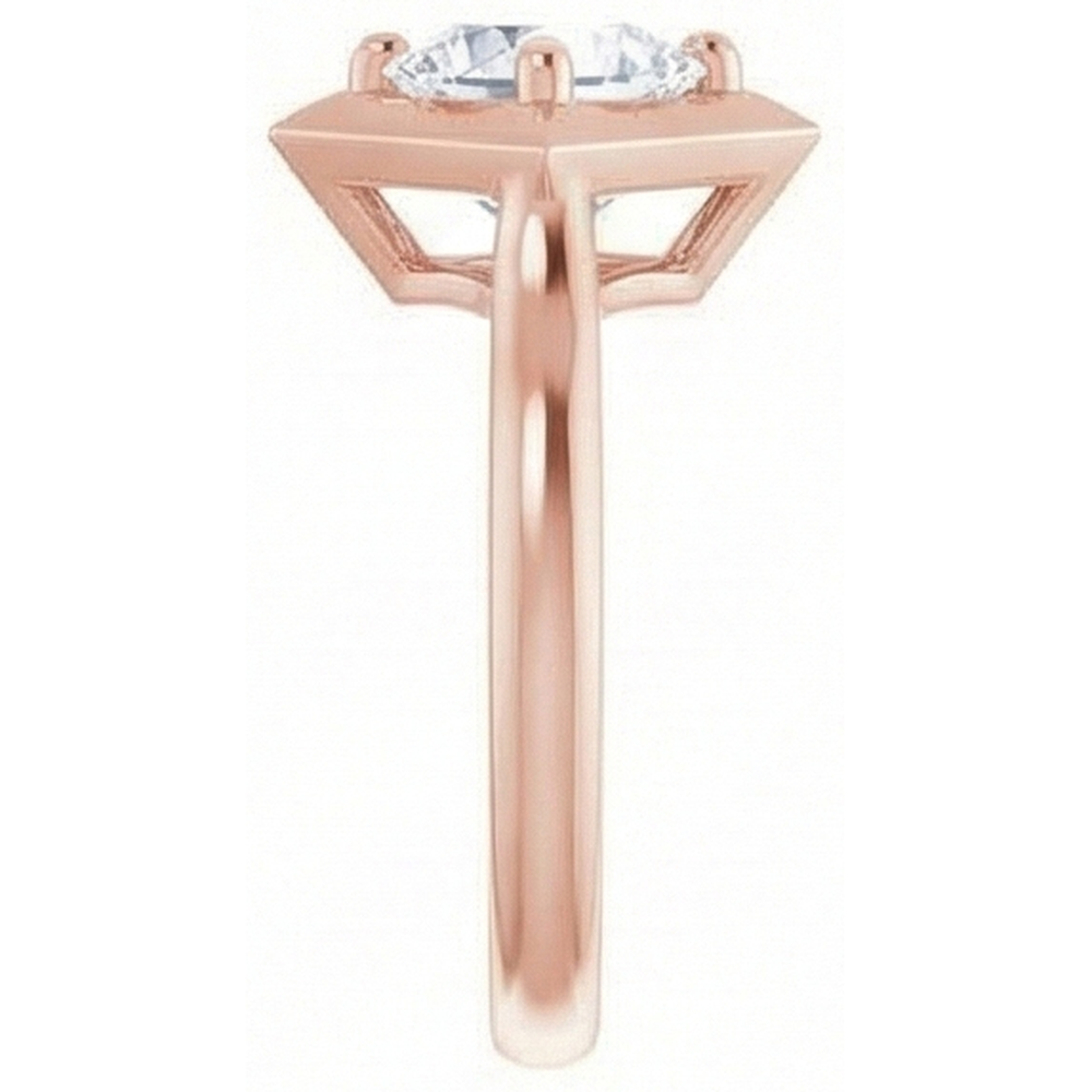 naturel round diamant 2carats bague vue de profil