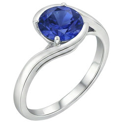 Bague Solitaire 2 Carats Ceylan Saphir Tension Style Bijoux Or
