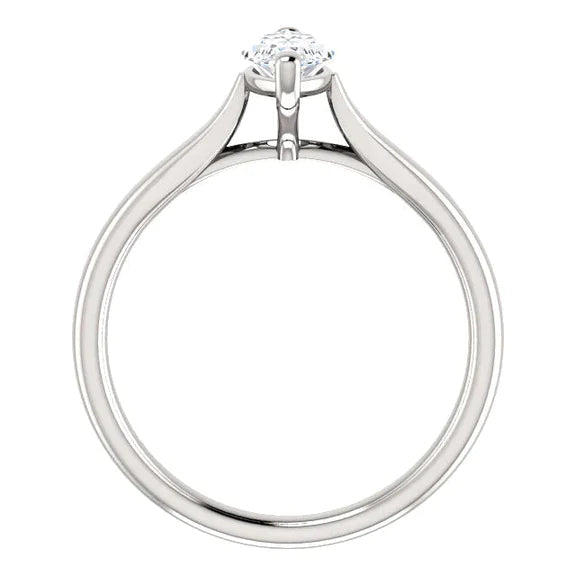 Bague Solitaire 2 Carats Réel Diamant Marquise Bague Fendue Bijou Neuf