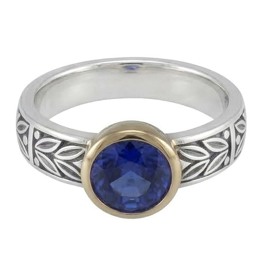 Bague Solitaire 2 Carats Ronde Tanzanite AAA Bijoux De Style Antique