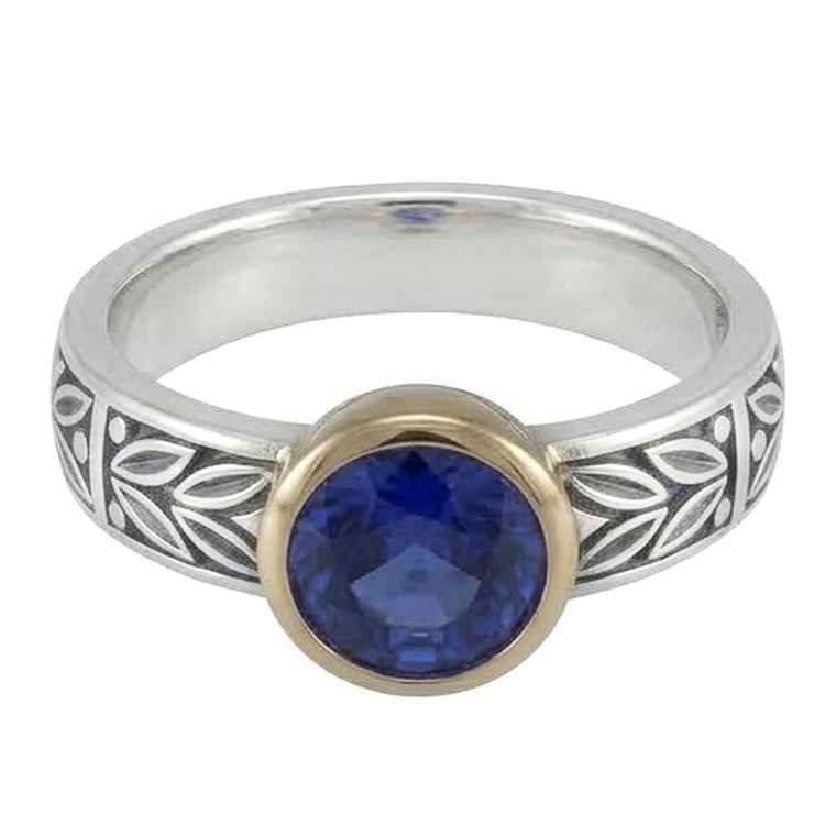 Bague Solitaire 2 Carats Ronde Tanzanite AAA Bijoux De Style Antique