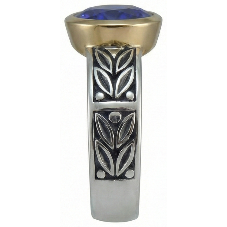 Bague Solitaire 2 Carats Ronde Tanzanite AAA Bijoux De Style Antique
