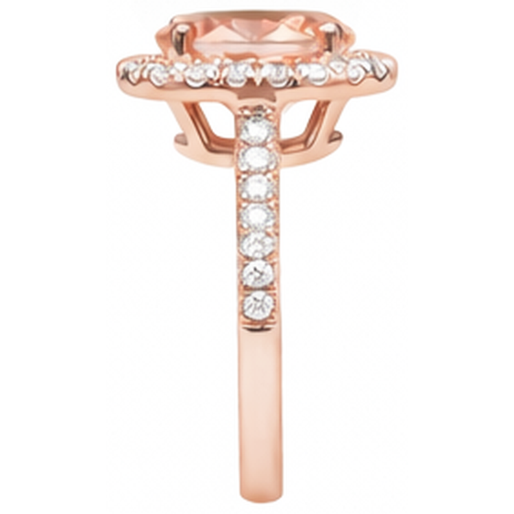 Bague Solitaire 27.50 Ct Avec Accent Morganite Avec Diamants Naturels Extraits des Mines ( et non cultivés en laboratoire ) Or 14K