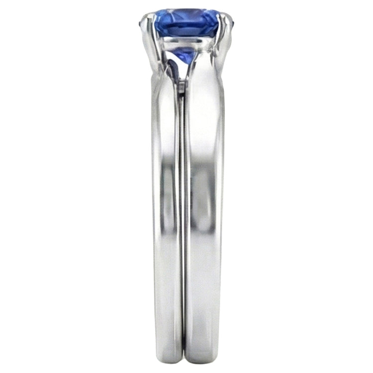 Bague Solitaire 3 Carat Ceylan Saphir Set 14K Nouveau