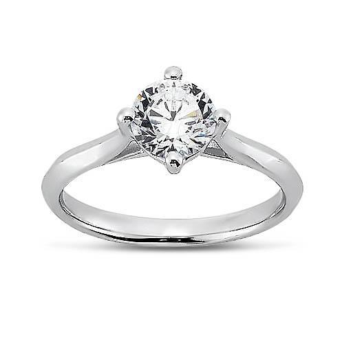Bague Solitaire A Réel Diamants Brillants Ronds Sertis Griffes 2 Carats