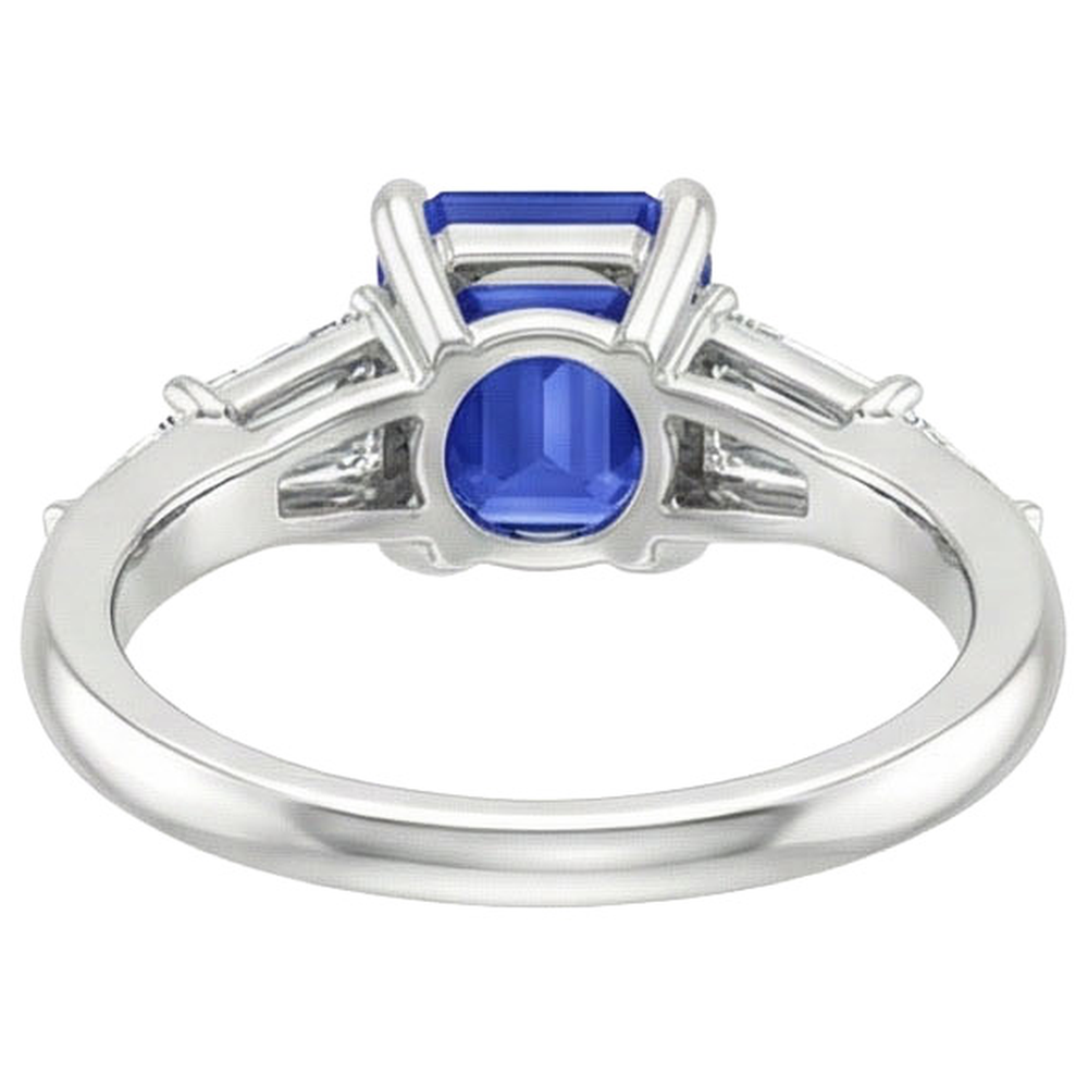 naturel baguette diamant 4carats bague détail rapproché