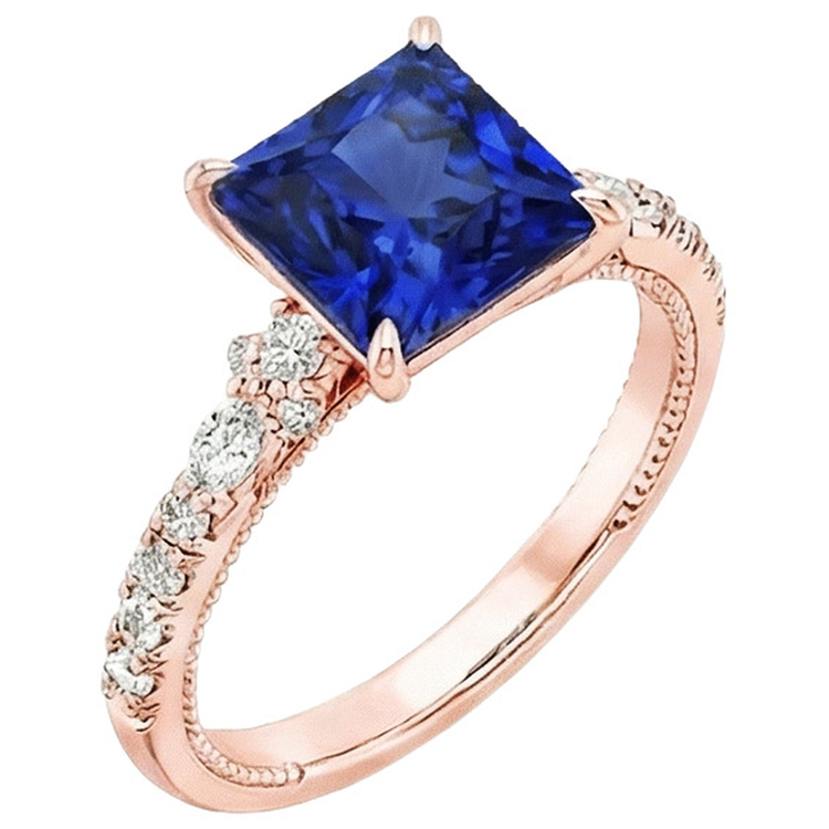 naturel pear diamant 5.5carats bague détail rapproché