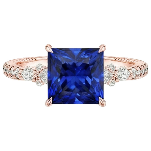naturel pear diamant 5.5carats bague vue de profil