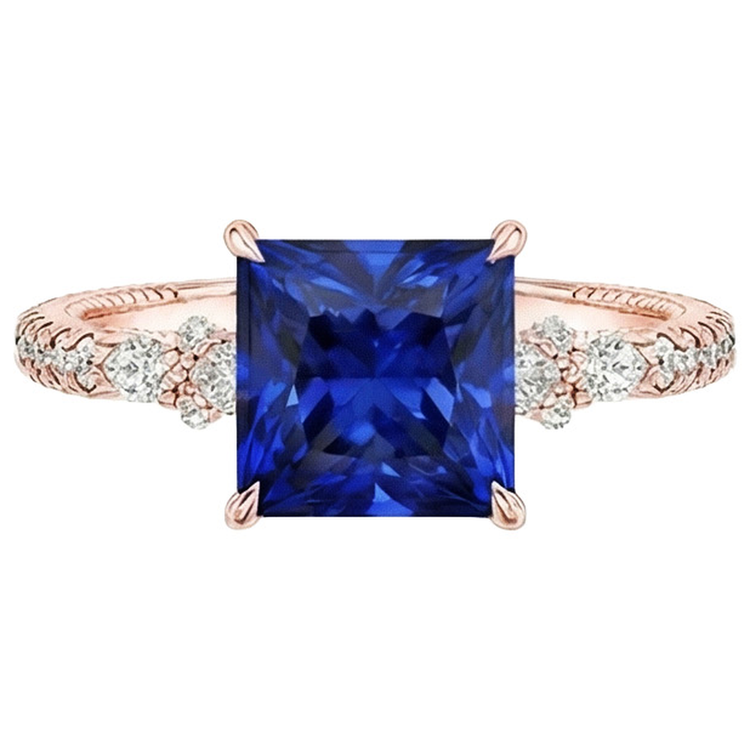 naturel pear diamant 5.5carats bague vue de profil
