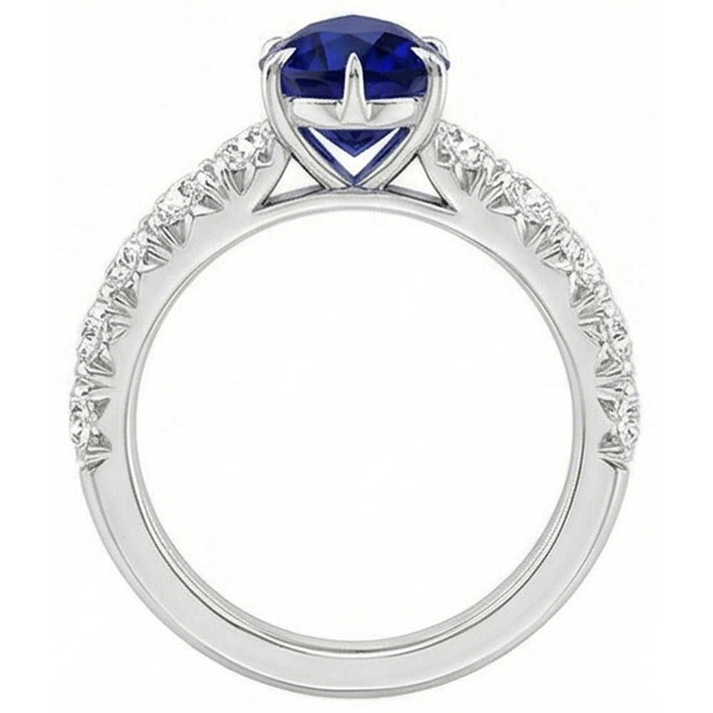 naturel pear diamant 5carats bague détail rapproché