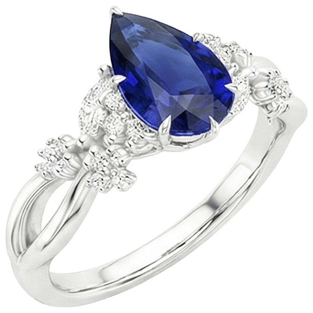 naturel marquise diamant 3.75carats bague angle de côté