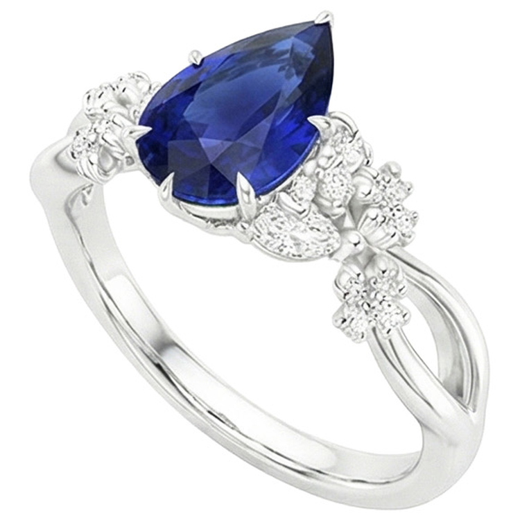 naturel marquise diamant 3.75carats bague détail rapproché