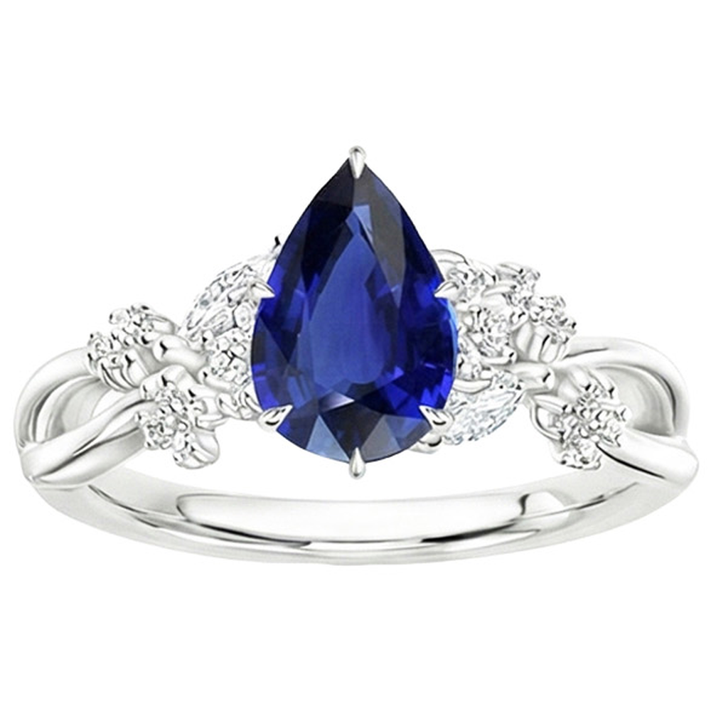 naturel marquise diamant 3.75carats bague vue de profil