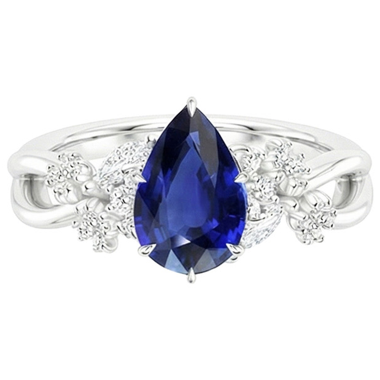 naturel marquise diamant 3.75carats bague sur blanc