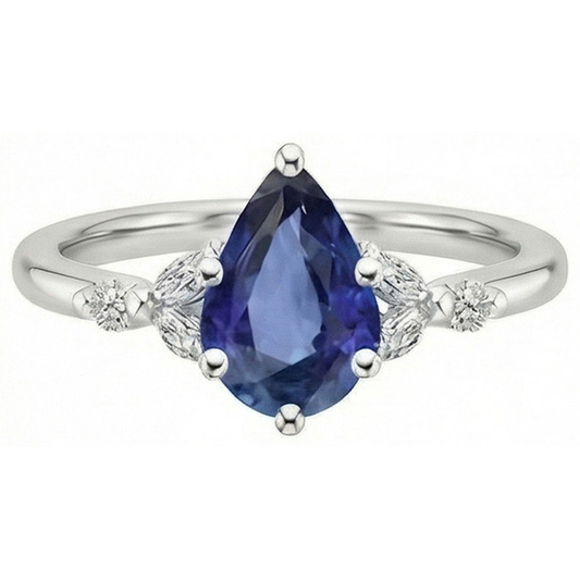 naturel marquise diamant 4.75carats bague vue de profil