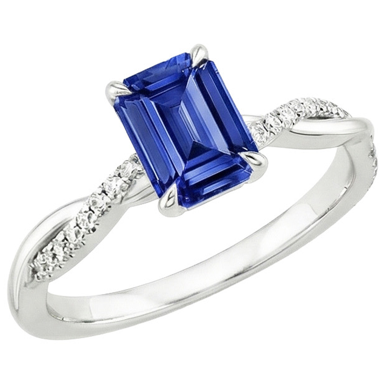naturel diamant 3.50carats bague angle de côté
