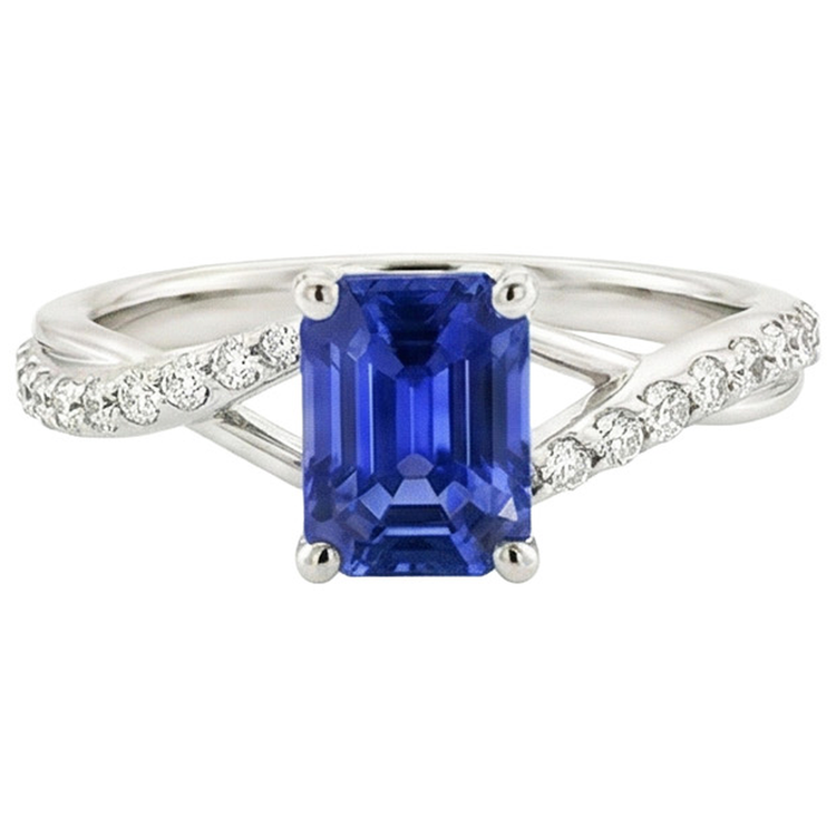 naturel diamant 4carats bague sur blanc