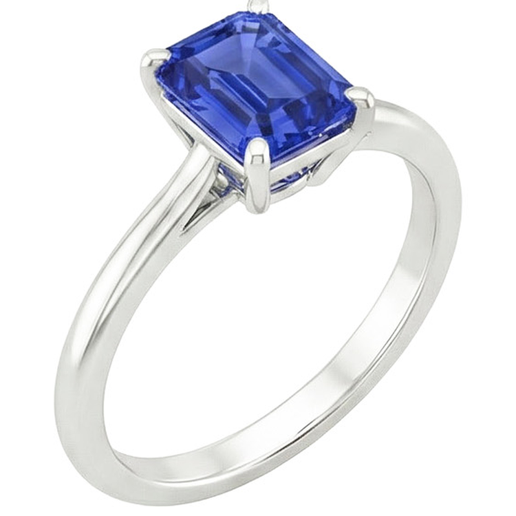 Bague Solitaire Anniversaire Emeraude Ceylan Saphir 3 Carats