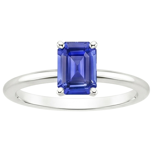 Bague Solitaire Anniversaire Emeraude Ceylan Saphir 3 Carats