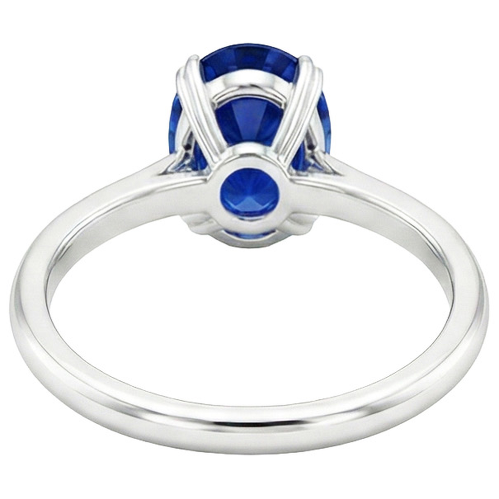 naturel oval saphir 2.50carats bague angle de côté