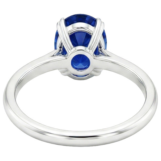 naturel oval saphir 2.50carats bague angle de côté