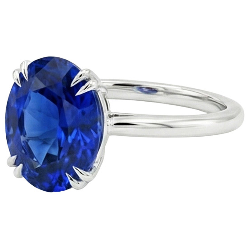 naturel oval saphir 2.50carats bague sur blanc