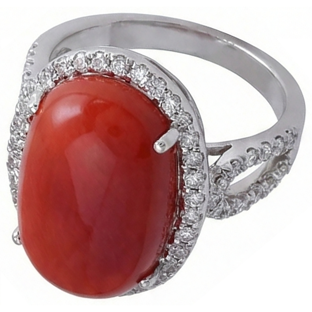 naturel oval diamant 13.75carats bague angle de côté